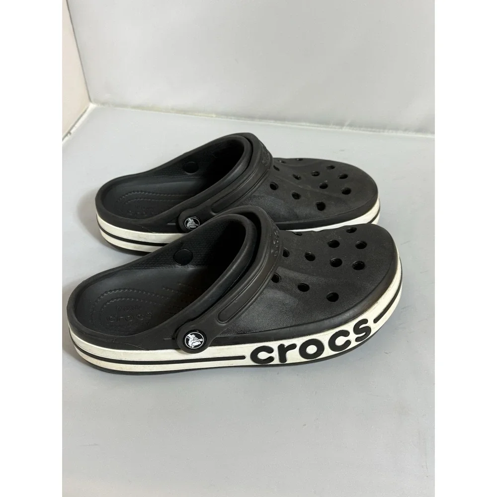 Crocs Unisex-Adult Bayaband Clogs Size M-8 W-10 Black/White #1333 Beach Summer